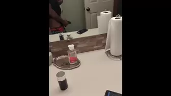 In public bathroom while bitch watch