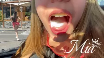 Sperm in Mouth Bj at Public Parking! Mia ♡