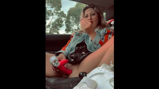 chunky face baby skank first cums in public carpark