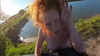 Cute Australian Teen Fuck Outdoors Near a Lake