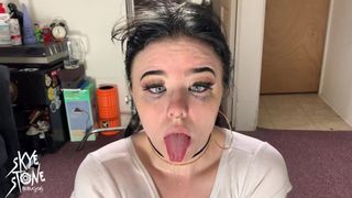 Submissive HitchHiker Facial Abuse - Sloppy Dick Sucking & Pissed on