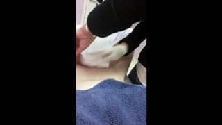 Amateur Teen Wax Massaging Masturbation Handjob Makes Me Cum