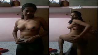 Indian desi girl making her nude video for lover