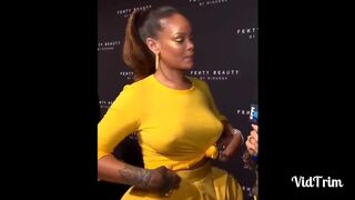BRALESS Rihanna Hard Nipples Pierced Nipples Bouncing Tits in Public