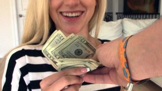 Hot Petite Blonde Teen Paid Cash By Stranger To Fuck Him POV