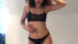 Horny Mixed British Teen Ella Striptease Exposing Naked Body