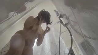 In the shower with Alba. She wants us to see her 18yo pussy!