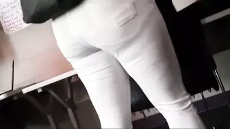19 yr candid butt in white Jean's pt.three (consented by model)