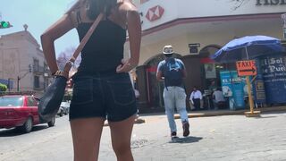 Hispanic Walking . Short Jeans