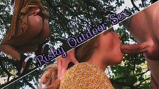 Risky Outdoor Sex |18yo Cutie Gets Boned under a Tree. Sperm in Throat.