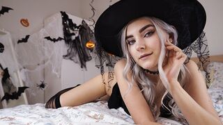 Attractive Horny Witch Gets Sperm Shot and Sucks Sperm - Eva Elfie