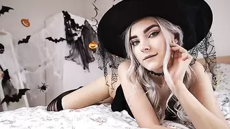 Attractive Horny Witch Gets Sperm Shot and Sucks Sperm - Eva Elfie