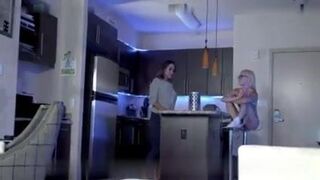 BROTHER MOUNTS HIS HORNY girlfriend AT HOME WITH HER GIANT BOOTY MOTHER