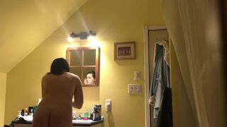Fat teeny bitch caught on voyeur web-cam